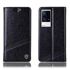 Coque Portefeuille Livre Cuir Etui Clapet H06P pour Vivo iQOO 8 5G Noir