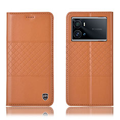 Coque Portefeuille Livre Cuir Etui Clapet H06P pour Vivo iQOO 9 Pro 5G Orange