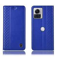 Coque Portefeuille Livre Cuir Etui Clapet H07P pour Motorola Moto Edge 30 Ultra 5G Bleu