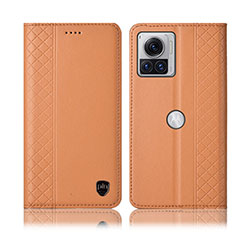 Coque Portefeuille Livre Cuir Etui Clapet H07P pour Motorola Moto Edge 30 Ultra 5G Orange