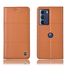 Coque Portefeuille Livre Cuir Etui Clapet H07P pour Motorola Moto Edge S30 5G Orange