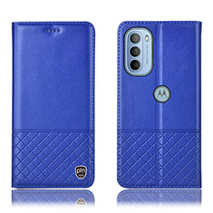 Coque Portefeuille Livre Cuir Etui Clapet H07P pour Motorola Moto G31 Bleu