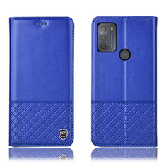Coque Portefeuille Livre Cuir Etui Clapet H07P pour Motorola Moto G50 Bleu