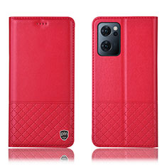 Coque Portefeuille Livre Cuir Etui Clapet H07P pour OnePlus Nord CE 2 5G Rouge