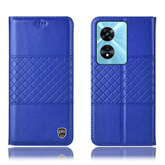 Coque Portefeuille Livre Cuir Etui Clapet H07P pour Oppo A18 Bleu