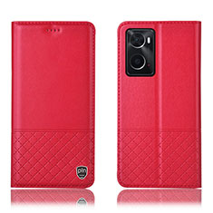 Coque Portefeuille Livre Cuir Etui Clapet H07P pour Oppo A36 Rouge