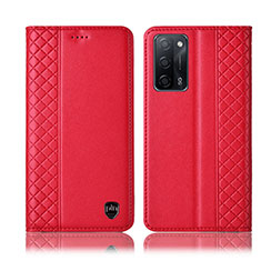 Coque Portefeuille Livre Cuir Etui Clapet H07P pour Oppo A53s 5G Rouge