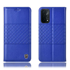 Coque Portefeuille Livre Cuir Etui Clapet H07P pour Oppo A54 5G Bleu