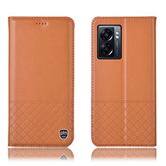 Coque Portefeuille Livre Cuir Etui Clapet H07P pour Oppo A57 5G Orange