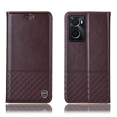 Coque Portefeuille Livre Cuir Etui Clapet H07P pour Oppo A76 Marron