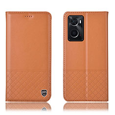 Coque Portefeuille Livre Cuir Etui Clapet H07P pour Oppo A76 Orange