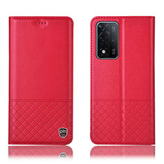 Coque Portefeuille Livre Cuir Etui Clapet H07P pour Oppo A93s 5G Rouge