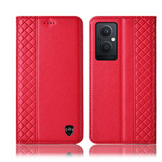 Coque Portefeuille Livre Cuir Etui Clapet H07P pour Oppo A96 5G Rouge