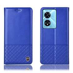 Coque Portefeuille Livre Cuir Etui Clapet H07P pour Oppo A98 5G Bleu