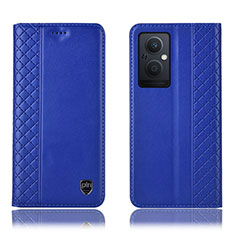 Coque Portefeuille Livre Cuir Etui Clapet H07P pour Oppo F21 Pro 5G Bleu