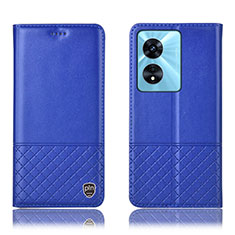 Coque Portefeuille Livre Cuir Etui Clapet H07P pour Oppo F23 5G Bleu