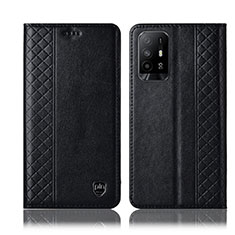 Coque Portefeuille Livre Cuir Etui Clapet H07P pour Oppo Reno5 Z 5G Noir