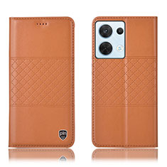 Coque Portefeuille Livre Cuir Etui Clapet H07P pour Oppo Reno8 5G Orange