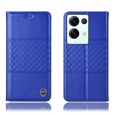 Coque Portefeuille Livre Cuir Etui Clapet H07P pour Oppo Reno8 Pro 5G Bleu