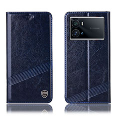 Coque Portefeuille Livre Cuir Etui Clapet H07P pour Vivo iQOO 9 5G Bleu