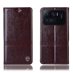 Coque Portefeuille Livre Cuir Etui Clapet H07P pour Xiaomi Mi 11 Ultra 5G Marron