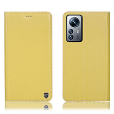 Coque Portefeuille Livre Cuir Etui Clapet H07P pour Xiaomi Mi 12S Pro 5G Jaune