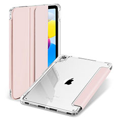 Coque Portefeuille Livre Cuir Etui Clapet H08 pour Apple iPad 10.9 (2022) Or Rose