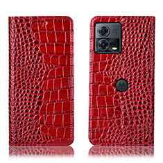 Coque Portefeuille Livre Cuir Etui Clapet H08P pour Motorola Moto Edge 30 Fusion 5G Rouge