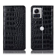 Coque Portefeuille Livre Cuir Etui Clapet H08P pour Motorola Moto Edge 30 Ultra 5G Noir