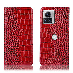 Coque Portefeuille Livre Cuir Etui Clapet H08P pour Motorola Moto Edge 30 Ultra 5G Rouge