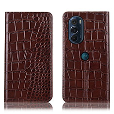 Coque Portefeuille Livre Cuir Etui Clapet H08P pour Motorola Moto Edge Plus (2022) 5G Marron