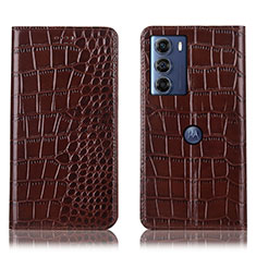 Coque Portefeuille Livre Cuir Etui Clapet H08P pour Motorola Moto Edge S30 5G Marron