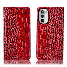 Coque Portefeuille Livre Cuir Etui Clapet H08P pour Motorola Moto G82 5G Rouge