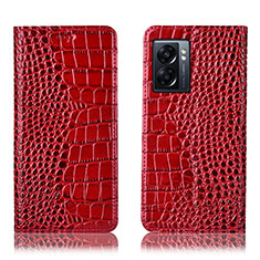 Coque Portefeuille Livre Cuir Etui Clapet H08P pour Oppo A56S 5G Rouge