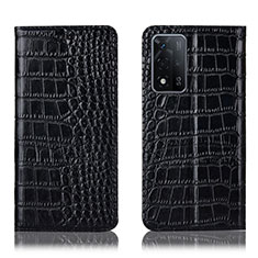 Coque Portefeuille Livre Cuir Etui Clapet H08P pour Oppo A93s 5G Noir