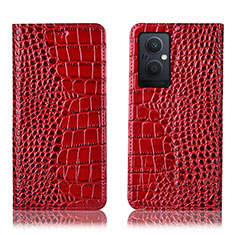 Coque Portefeuille Livre Cuir Etui Clapet H08P pour Oppo A96 5G Rouge