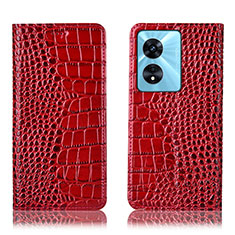 Coque Portefeuille Livre Cuir Etui Clapet H08P pour Oppo F23 5G Rouge