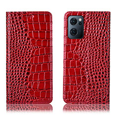 Coque Portefeuille Livre Cuir Etui Clapet H08P pour Oppo Find X5 Lite 5G Rouge