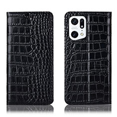 Coque Portefeuille Livre Cuir Etui Clapet H08P pour Oppo Find X5 Pro 5G Noir