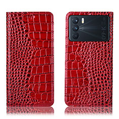 Coque Portefeuille Livre Cuir Etui Clapet H08P pour Oppo K9 Pro 5G Rouge