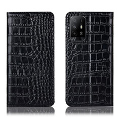 Coque Portefeuille Livre Cuir Etui Clapet H08P pour Oppo Reno5 Z 5G Noir