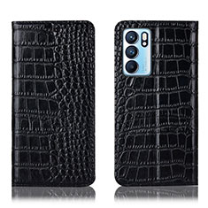 Coque Portefeuille Livre Cuir Etui Clapet H08P pour Oppo Reno6 5G Noir