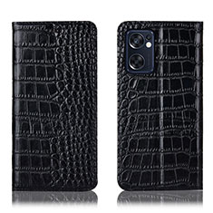 Coque Portefeuille Livre Cuir Etui Clapet H08P pour Oppo Reno7 SE 5G Noir