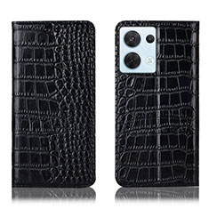 Coque Portefeuille Livre Cuir Etui Clapet H08P pour Oppo Reno9 5G Noir