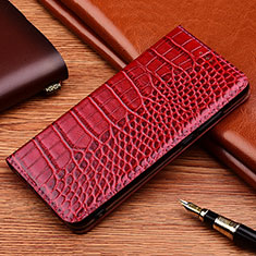 Coque Portefeuille Livre Cuir Etui Clapet H08P pour Realme C20 Rouge