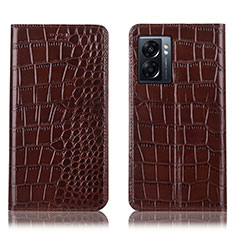 Coque Portefeuille Livre Cuir Etui Clapet H08P pour Realme V23 5G Marron