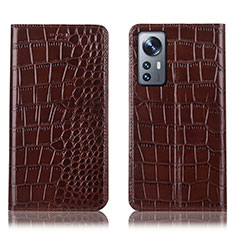 Coque Portefeuille Livre Cuir Etui Clapet H08P pour Xiaomi Mi 12 Pro 5G Marron