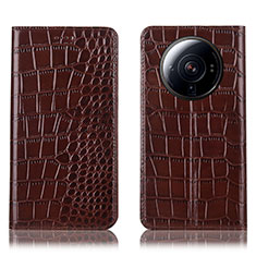 Coque Portefeuille Livre Cuir Etui Clapet H08P pour Xiaomi Mi 12S Ultra 5G Marron