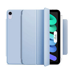 Coque Portefeuille Livre Cuir Etui Clapet H09 pour Apple iPad Mini 6 Bleu Clair