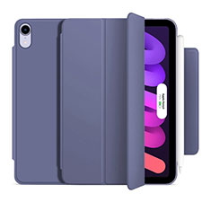 Coque Portefeuille Livre Cuir Etui Clapet H09 pour Apple iPad Mini 6 Gris Lavende